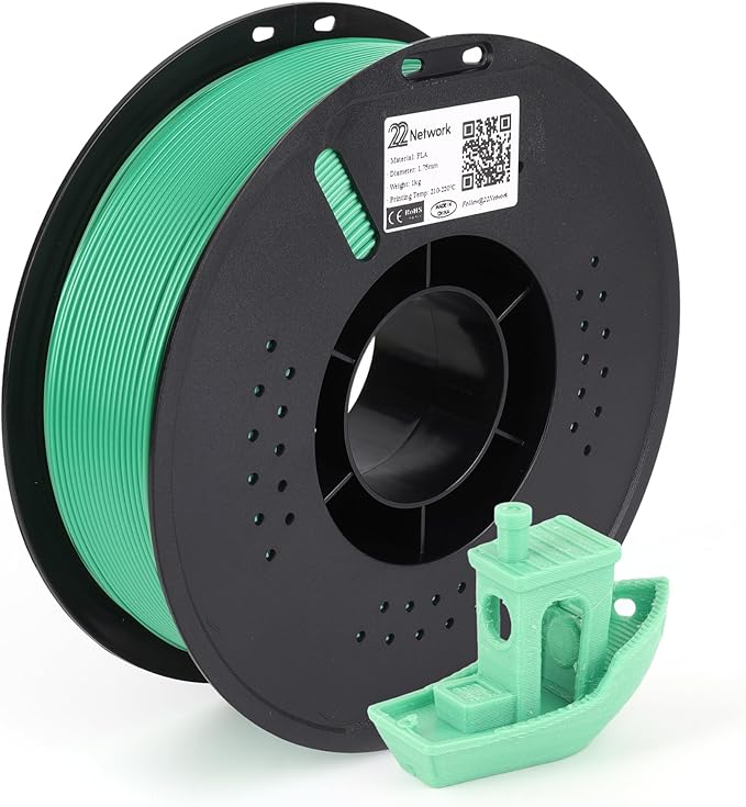 22 Network PLA 3D Printer Filament 1.75mm, 1kg Spool (2.2lbs), Dimensional Accuracy ±0.02mm, Fit Most FDM Printers (Grass Green) by Home