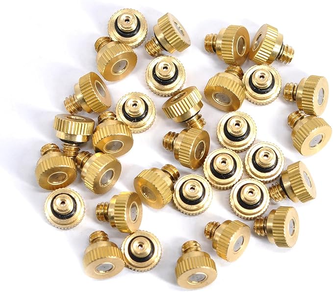 32 Pack- Brass Misting Nozzles For Outdoor Cooling System, 0.012” Orifice (0.3 mm) 10/24 UNC - Image 3