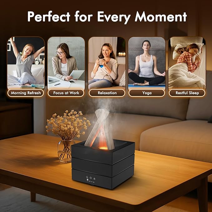 Essential Oil Diffuser, 280ML Ultrasonic Humidifier with Essential Oil Diffuser, Remote Control, Timer & Waterless Auto-Off, 7 LED Colors, for Home Bedroom Office Yoga Room Spa Room - Image 9