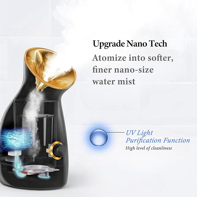 Colorfarm Facial Steamer Nano Ionic: Face Steamer Deep Cleaning Unclogs Pores - Humidifier Hot Mist Home Sauna Spa for Women Men Sinuses Moisturizing - Image 2