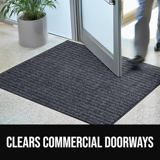 GORILLA GRIP Waterproof Traffic Guard Door Mat, 60x36, Heavy Duty Entryway Mats, Strong Backing Commercial Utility Rugs for Office Hallway, Garage Floor and Home, Low Profile Carpet, Charcoal Gray - Image 5