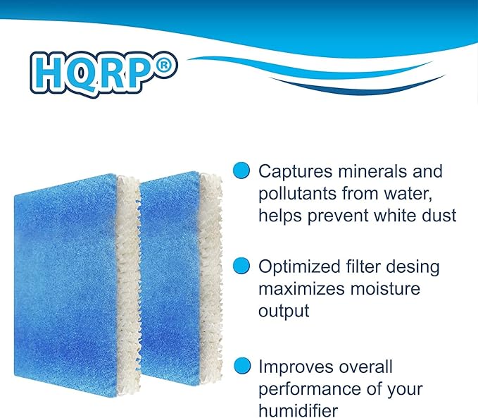 HQRP 2-Pack Wick Filter T Compatible with Honeywell HFT600 / HFT600PDQ Replacement fits Honeywell HEV615 HEV620 HEV600 Humidifiers, with Blue Pre-Filter - Image 2