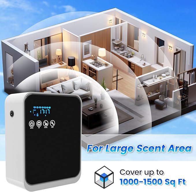 Waterless Essential Oil Diffuser,Hotel Aromatherapy Scent Diffuser with Smart APP & Touch Screen,1500 sq.ft Coverage,250ml Tank|Large Room Oil Diffusers for Home & Hotel Collection,Women‘s Day Gift - Image 5