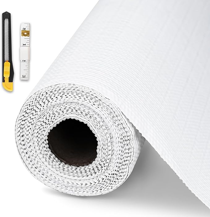 Drawer and Shelf Liner for Kitchen Cabinet,Non-Adhesive Cabinet Liner 12in x 30FT,Waterproof Shelf Paper Non-Slip Mats Cupboard Liners Contact Protect Dresser/Shelves/Table-White by GTJ