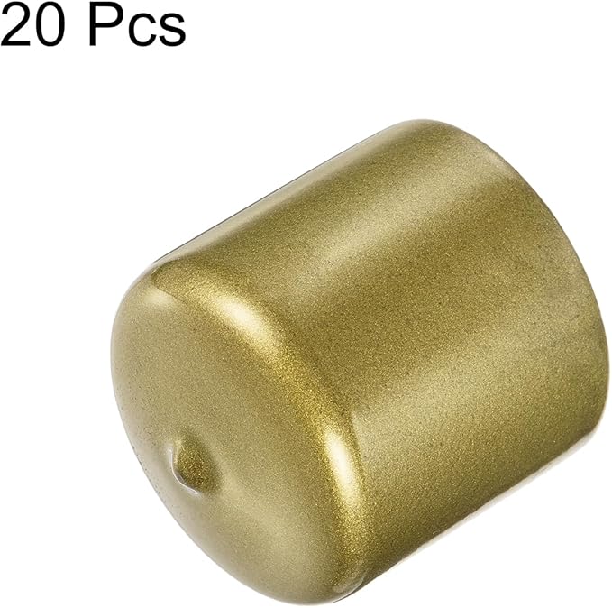 uxcell 20pcs Rubber End Caps 40mm ID Vinyl Round Tube Bolt Cap Cover Thread Protectors Gold - Image 2
