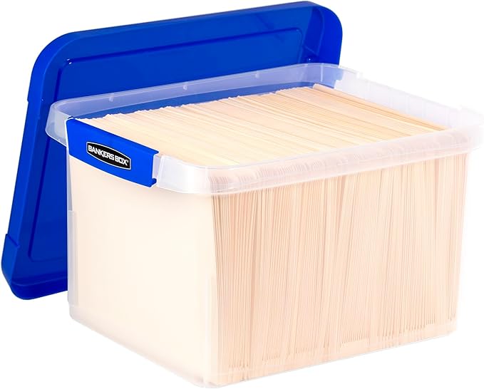Bankers Box Heavy Duty Plastic File Box with Hanging Rails, Letter/Legal, 1 Pack (0086205) - Image 2