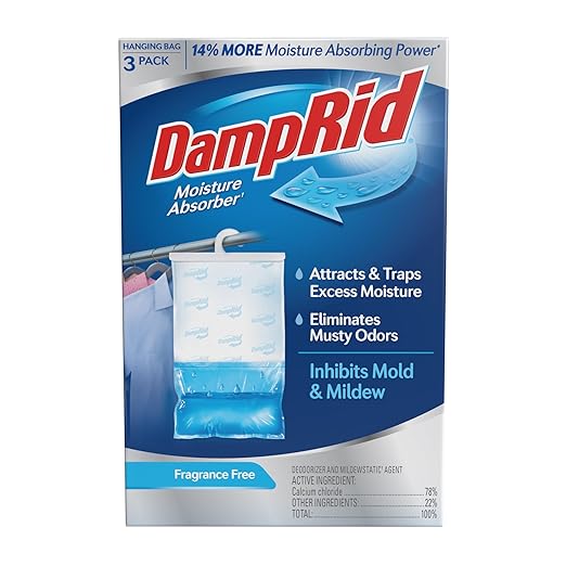 DampRid Fragrance Free Hanging Moisture Absorber, 16 oz., 3 Pack - Eliminates Musty Odors for Fresher Air, Ideal Moisture Absorbers for Closet, 14% More Moisture Absorbing Power* by DampRid