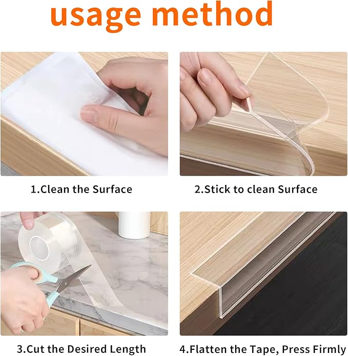 Edge Corner Protector Baby Proofing,Soft Clear Furniture Table Corner Guard & Edge Safety Cabinet Door Bumper,Crib Bumpers,Wall Protector(4Ft x 0.8" W x 0.08" Th) - Image 6