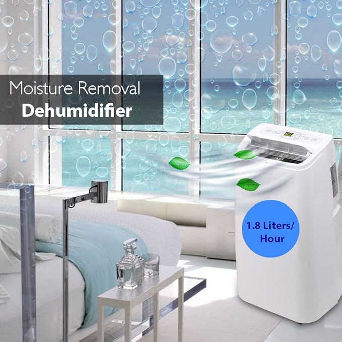 SereneLife Portable Air Conditioner 12,000 BTU with Built-in Dehumidifier - Portable AC unit for rooms up to 550 sq ft - Small AC Unit Remote Control, Window Mount Exhaust Kit - Image 7
