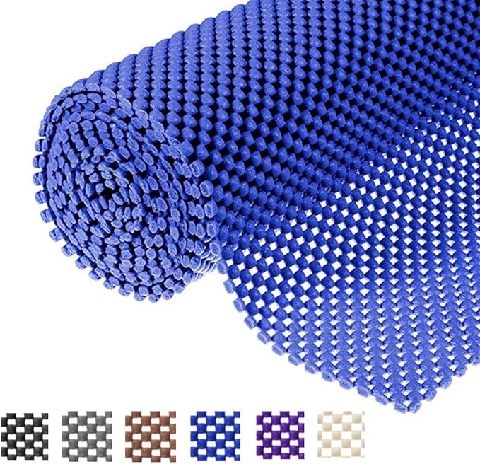 Shelf Liner Drawer Liner Non-Slip Mat Shelves Liners 12" X6.5’ Grid Pattern PVC Non-Adhesive Grip Liner Anti-Slip Mat for Kitchen Cabinets Wire Shelving Pantry Dresser Refrigerator (Blue) by L7HWDP
