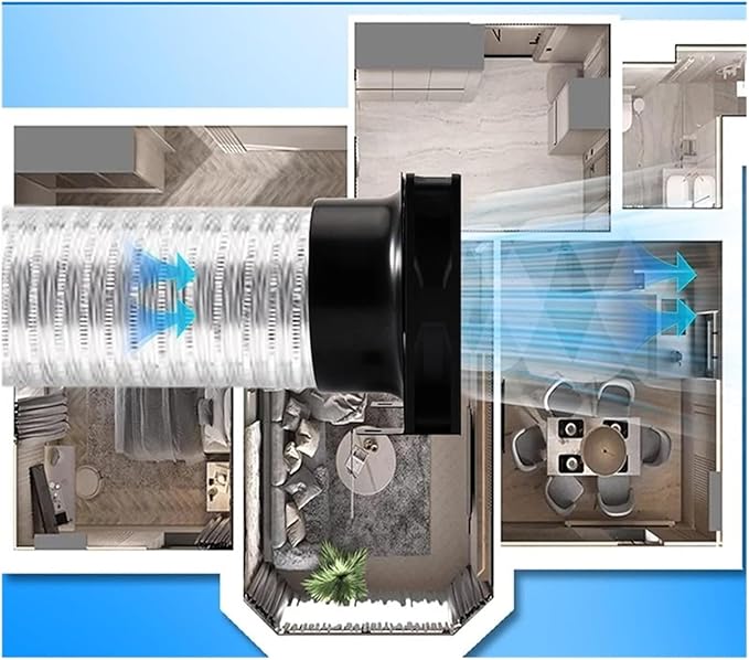 Exhaust Fan, For Bathroom, Toilet, Kitchen, Greenhouse 12V 100Mm Extractor Fan, 3000 RPM Pipe With Speed Control for Greenhouse, Basement - Image 3