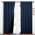 NICETOWN 100% Blackout Curtain Set, Thermal Insulated & Energy Efficiency Window Draperies for Guest Room, Full Shading Panels for Shift Worker and Light Sleepers, Navy Blue, 62W x 84L, 2 PCs by NICETOWN