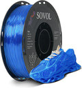 Sovol TPU Filament 1.75mm, 95A Soft TPU Flexible 3D Printer Filament with High Elasticity, 1kg (2.2lbs), Dimensional Accuracy +/- 0.03 mm, Fit Most FDM Printer, Clear Blue by Sovol