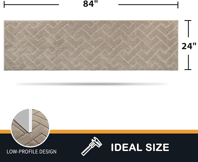PURRUGS Dirt Trapping Door Mat 24" x 84", Non-Slip Machine Washable Entry Rug, Dog Doormat, Indoor Front Door Mat, Super Absorbent Entryway Rug for Muddy Shoes & Paws, Taupe - Image 2