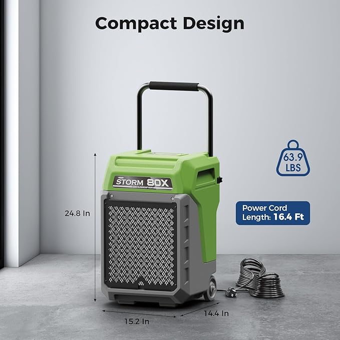 ALORAIR Storm LGR Commercial Dehumidifier with Pump & Drain Hose, Portable Industrial Dehumidifiers with Wheels for Water Damage Restore, Basement, Garage, 5 Years Warranty - Image 6