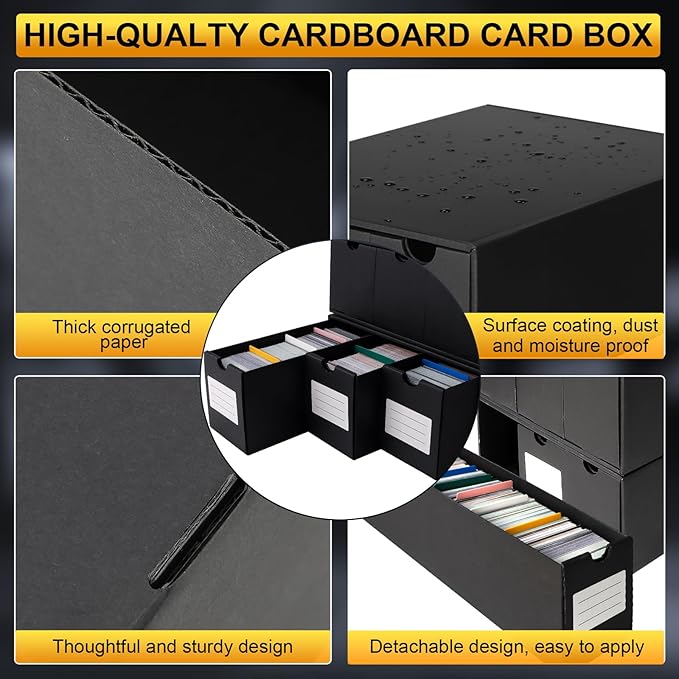 Trading Card Storage Box, Includes 24-600 CT Boxes & Card Dividers, + Trading Card Organizer for Collectible Card Games, for TCG, MTG, PTCG, Baseball Cards, with Labels & Tapes - Image 5