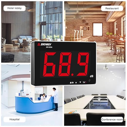 Decibel Meter 30dB-130dB, Wall Mounted Hanging Sound Level Meter for Classroom Noise, Large Screen SPL Meter with Alarm, USB Powered Noise Tester for Public Area/Restaurant - Image 6