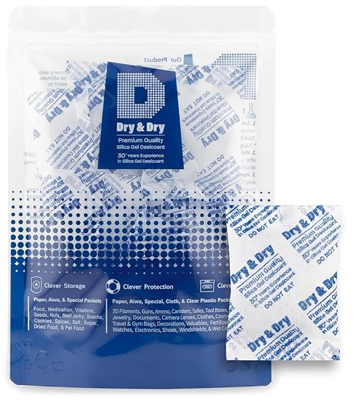 Dry & Dry 20 Gram [20 Packets] Silica Gel Packets Desiccants, Silica Packets - Rechargeable Silica Gel Packs, Silica Gel Packets, Desiccants Packets, Silica Gel by DryDry