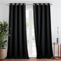 NICETOWN Heat Blocking 100% Blackout Curtains, Black, 52 inches x 90 inches, 1 Panel, Durable Black Lined Blackout Curtain for Bedroom, Energy Saving Long Curtain for Patio Sliding Glass Door by NICETOWN