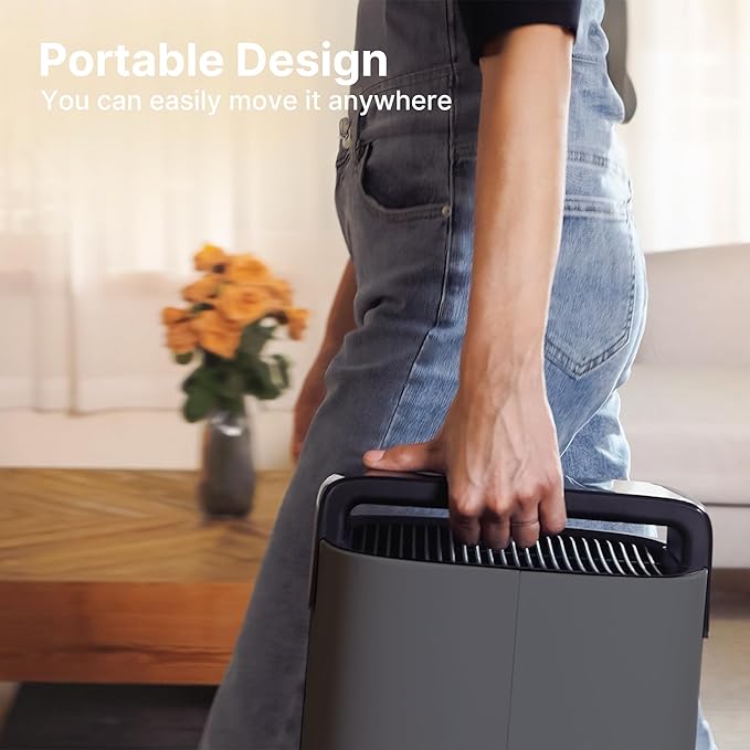 Air Purifiers for Home Large Room Up to 3600 Ft² with PM 2.5 Air Laser Sensor, HEPA 4-in-1 Filter for Airborne Particles, Sleep Mode for Allergies, Pet Hair in Bedroom, MR7566-WF, Grey, 1Pack+3Modes - Image 3