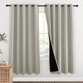 NICETOWN 100% Blackout Window Curtain Panels, Full Light Blocking Drapes with Black Liner for Nursery, 72-inch Drop Thermal Insulated Draperies (Natural, 2 Pieces, 62-inch Wide Per Panel) by NICETOWN