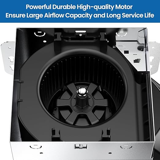 FASDUNT 2-in-1 Bathroom Exhaust Fan with Light, 1.0 Sones &110 CFM Upgraded Ventilation Fan Powerful Ventilation & Ultra Quiet, Suitable for Bathrooms, Shower, Office, Restroom Etc, ETL Listed - Image 3
