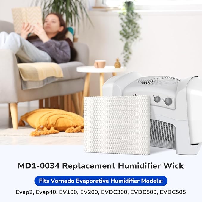 Fil-fresh MD1-0034 Replacement Humidifier Wick, Replacement Filter Compatible with Vornado Evaporative Humidifier Evap40, Evap2, EV100, EV200, EVDC300, EVDC500, High Moisture Output, 4-Pack - Image 2