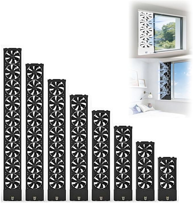 Retractable Window exhaust fan No need to drill holesembed ded installation Metal Casement Window Fan Adjustable Wind Speed Air Flow for Bedroom Kitchen Office(Black,17.7-19.7) by Unknown