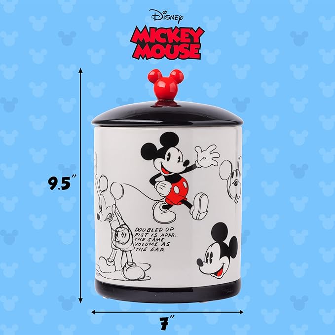 Silver Buffalo Disney Vintage Mickey Mouse Sketches Ceramic Cookie Snack Jar (Large) - Image 2