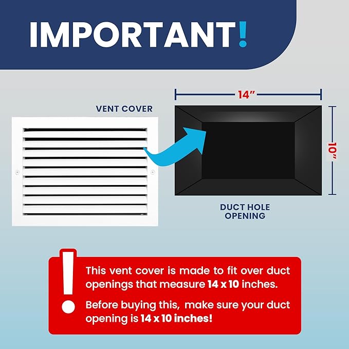 14x10 Inch (Duct Hole) Air Return Vent Cover Decorative – Premium Aluminum AC Vent Cover for Ceiling & Wall, Rustproof Grille, Ideal for Home HVAC Grille, Durable & Easy to Install by ACLAMINAIRE - Image 4