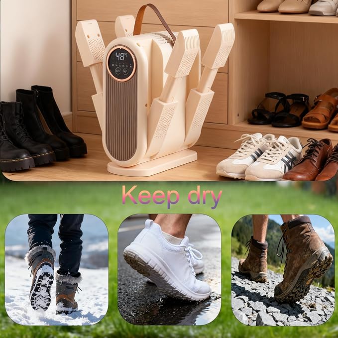 Portable Boot Dryer Folds for easy storage Constant-temperature dehumidification Features aromatherapy deodorization 360-minute timer 4 boot heaters Suitable for work boots ski boots sneakers socks - Image 6