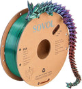 Sovol PLA Filament Silk Tri Color Co-Extrusion 1.75mm, 3D Printer Filament 1kg/ 2.2lbs, Shiny Silk Bronze Purple Green 3 in 1 Coextrusion PLA Material +/-0.03mm by Sovol