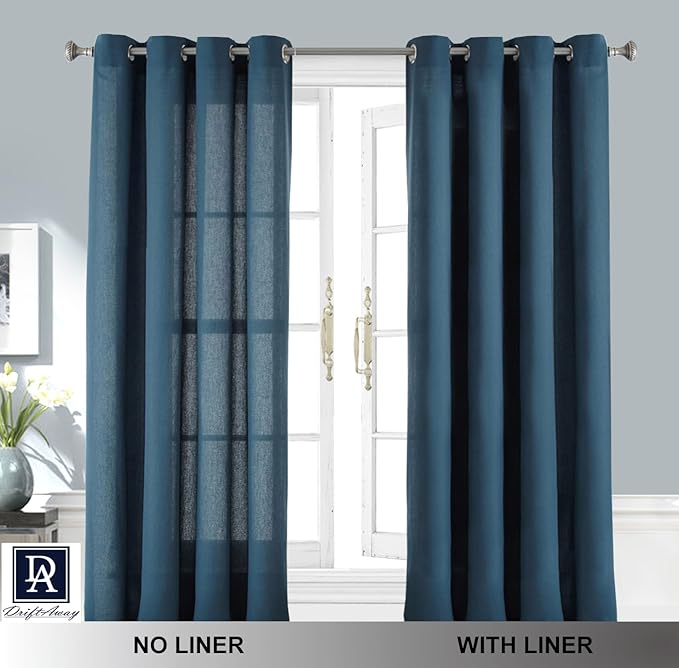 DriftAway Thermal Insulated Blackout Curtain Liner 2 Panels Each Liner Size 50 Inch by 92 Inch Rings Included - Image 7