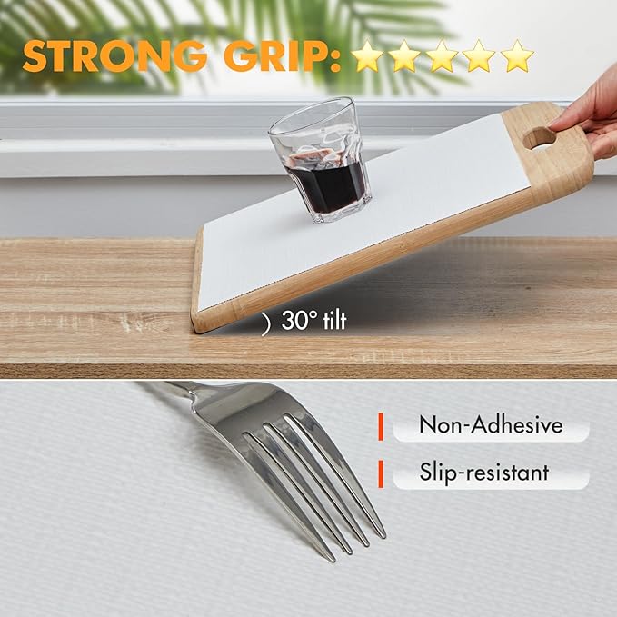Viseeko Shelf and Drawer Liner for Kitchen Cabinet, Non-Adhesive Cabinet Liners for Shelves, Strong Grip Shelf Paper Non-Slip Waterproof Easy to Cut for Dresser Cupboard, White, 12 in x 20 ft - Image 2
