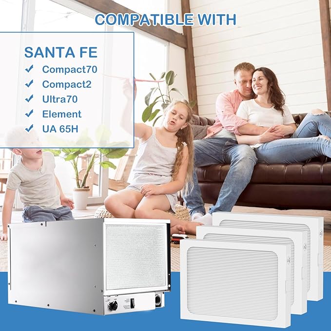 9 x 11 x 1 MERV 13 Replacement Dehumidifier Filter Compatible with Santa Fe Compact70, Ultra70, Element, Compact2, UA 65H dehumidifier Models, 3 Pack - Image 5
