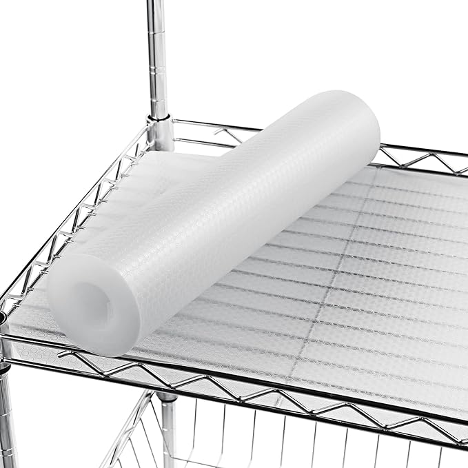 Wire Shelf Liner 14x197'' Clear Shelf Liner Kitchen,Cabinets,Drawer Liner, Cupboard, Under Sink, Pantry,Non-Adhesive Liner,Stain-Proof Shelf,1.2mm Thicken/Waterproof/Anti-Slip Liners by AMZABBY