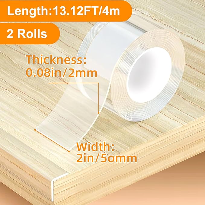 Clear Soft Corner Protectors for Furniture Strip,2 in x 13.12 FT x 2 Rolls,Sharp Edge & Table Bumper,Window Edge,Wall Protector, Soft Corner Guards Safe for Proof,Table Corner Protectors in Family - Image 2
