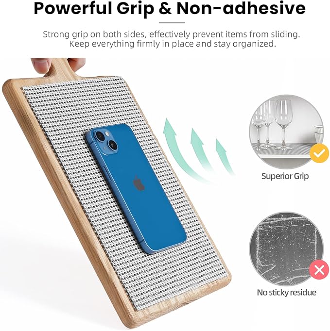 BAGAIL Drawer and Shelf Liner, 17.5 in X 20 Ft Non-Adhesive Shelf Liners for Kitchen Cabinets, Thick Strong Grip Liners for Desk, Shelves, Bathroom Drawers, Cabinet Protection - LightGrey - Image 3