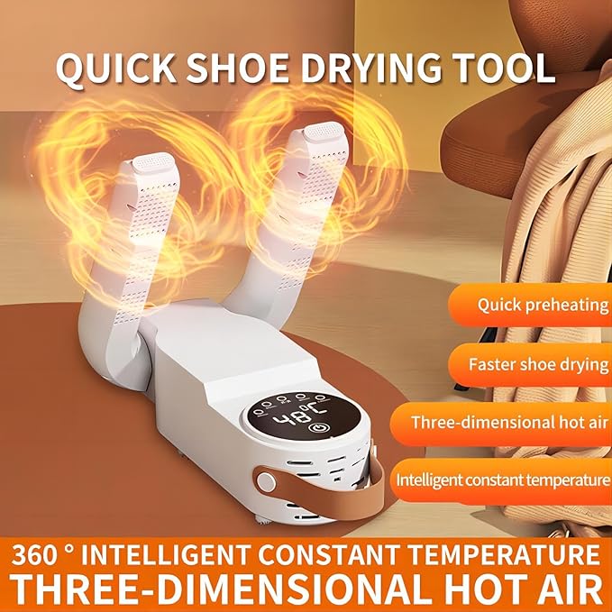 Work Boot Dryer, Boot Warmer,Boot Dryer for Work Boots,Telescopic Shoe Dryer with Smart Timer, Shoe Dryer and Deodorizer, Auto Off Timer, Folding Design and Smart Panel - Image 3