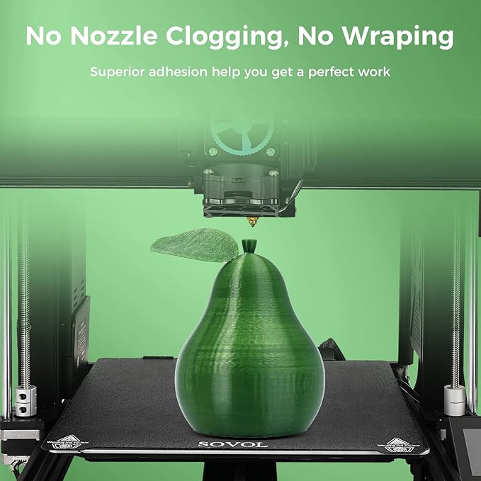 Sovol 3D Printer PETG Filament 1.75mm 1KG (2.2lbs), High Precision, Strong Toughness, Wiring Tightness, Dimensional Accuracy +/- 0.03 mm, 3D Printing PETG Filaments, Green - Image 4