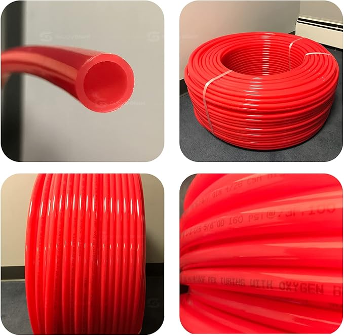 Supply Giant Oxygen Barrier PEX-B Pipe 1/2 Inch x 1200 Feet Coil, Red Tubing for Radiant and Hydronic Heating Systems, Non-Potable Water Pipe for Winter Season - Image 8
