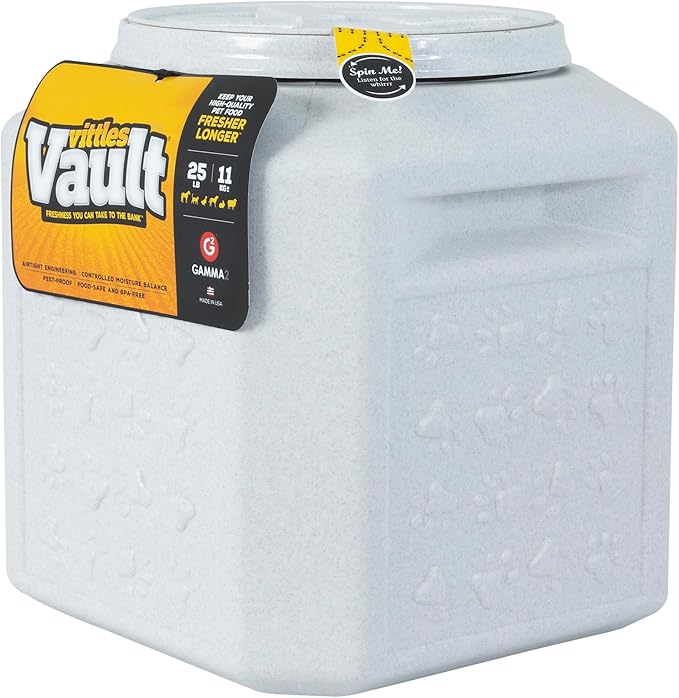 Gamma2 Vittles Vault Pet Food Storage Containers - Sealed Dog and Cat Food Storage Container, Fits up to 25lbs, Made in the USA - [12"L x 13.75"H] by Gamma2