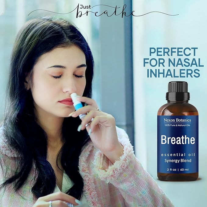 Breathe Essential Oil Blend 60 ml - Breath Sinus Relief with Menthol Oils - for Humidifiers, Diffusers, and Aromatherapy - Nexon Botanics - Image 8
