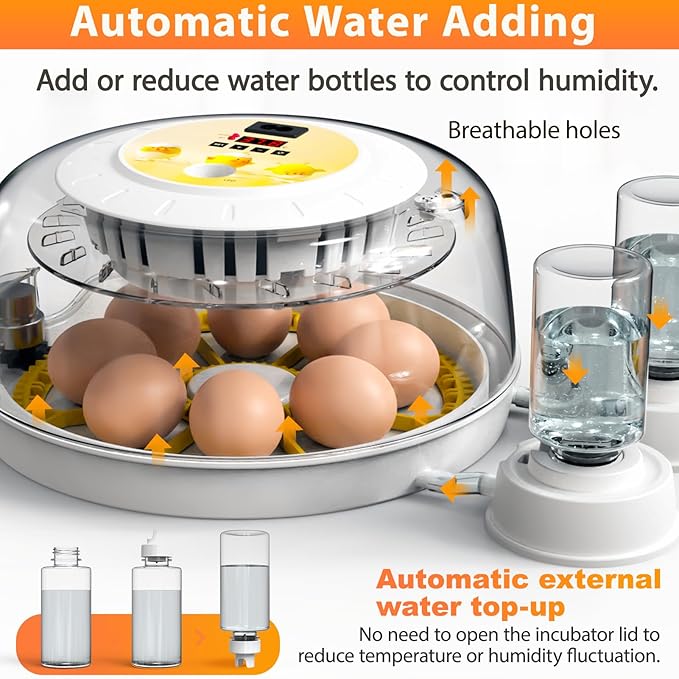 Egg Incubators for Hatching Eggs with Automatic Egg Turner, 8 Incubator for Chicken Eggs with Egg Candler for Chicken, Duck, Quail, Smart Egg Hatcher for Beginners & Kids - Image 3