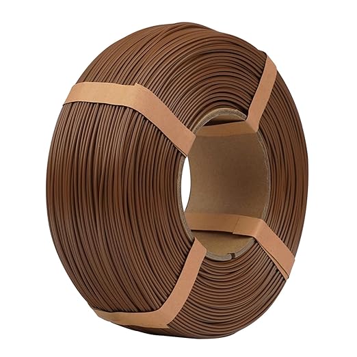 Inland V2 PLA PRO (PLA+) 3D Printer Filament Refill, 1.75mm Spooless Filament, Dimensional Accuracy +/- 0.03mm, 1KG (2.2lbs) Brown Refill for Inland Reusable Spools, Bambu Lab Compatible by INLAND