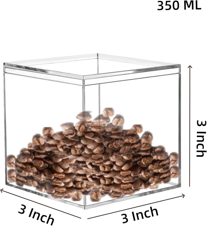 KissYou Acrylic Box with Lid 2 Pieces Clear Square Cube Jewelry Storage Box Small Plastic Containers for Weddings, Candies & Accessories - Image 2