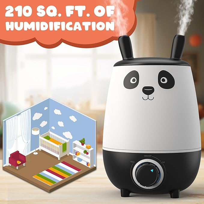 Everlasting Comfort 2.5L Kids Humidifiers for Bedroom - Easy to Clean 24HR Runtime No-Filter Quiet Kids & Baby Humidifier for Nursery, Home, Plants, Allergies, Dry Skin, Congestion, Indoor - Image 8