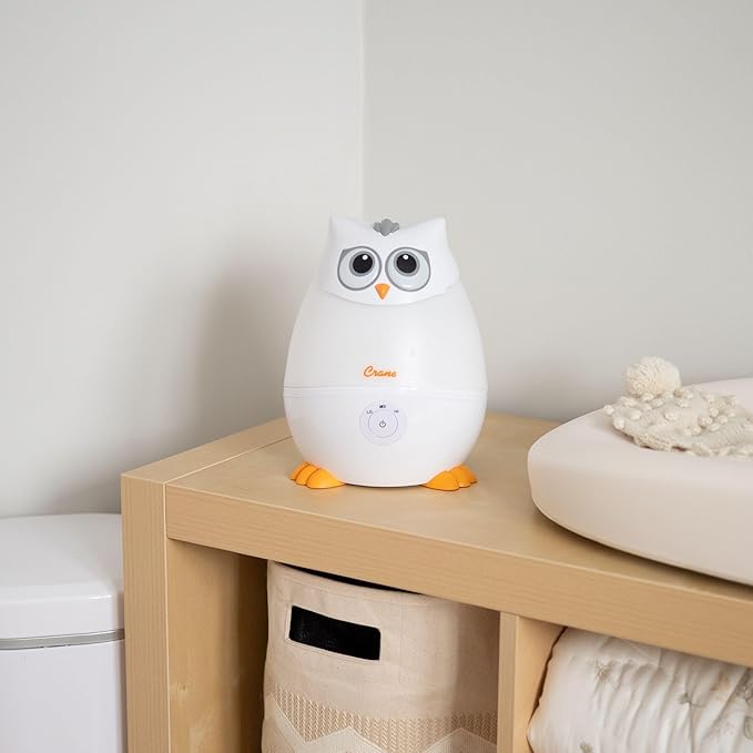 Crane Baby Mini Adorable Snow Owl Baby Humidifier, 0.5 Gal Cool Mist Humidifiers with Aroma Tray and Nightlight, Whisper Quiet Ultrasonic Humidifier for Baby and Toddler Room, Congestion Relief - Image 5