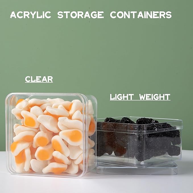 Acrylic Box 4 Packs Clear Square Cube Acrylic Decorations Box Acrylic Candy Box with Lid Transparent Storage Containers Small Acrylic Display Box for Jewelry 4 * 4 * 2.4 Inch - Image 4