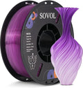 Sovol 3D Printer PETG Filament 1.75mm, Gradient Multicolors Filaments Material, 1kg (2.2lbs), Dimensional Accuracy +/- 0.03 mm, Fit Most FDM Printer, Purple by Sovol